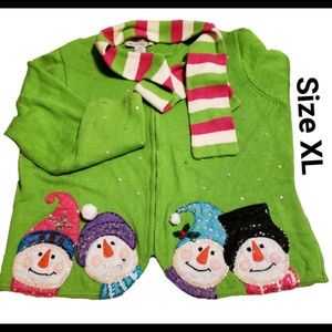 Snowman Christmas Sweater XL